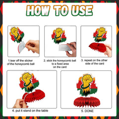 AUSHENKE Black History Month centerpieces pattern 4 sturdy cardstock for repeated uses