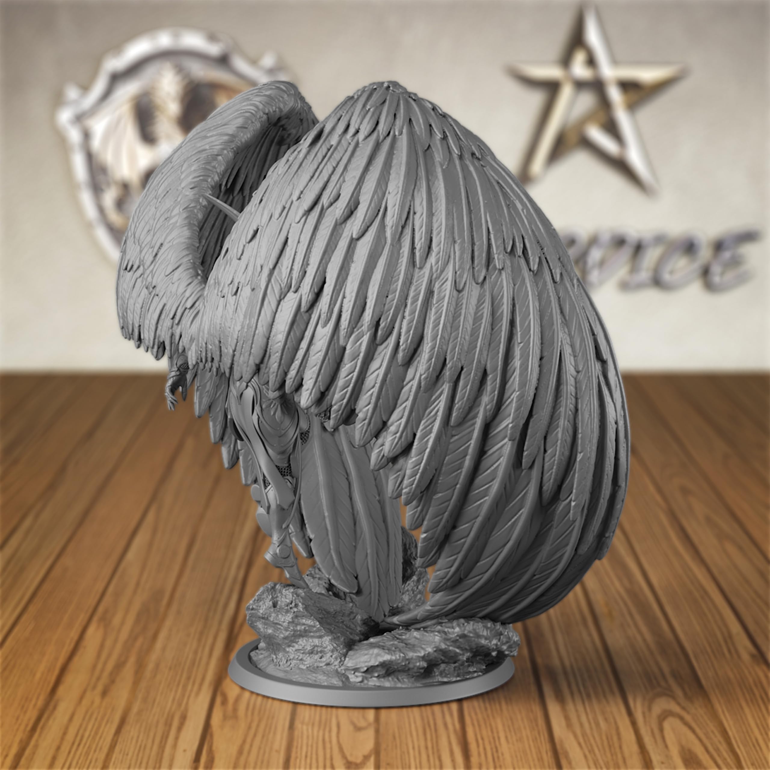 AUSPDICE Angel Fighter miniature close-up shows intricate sculpt and premium finish