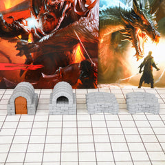 AUSPDICE dungeon walls 40pcs form modular terrain for tabletop campaigns.