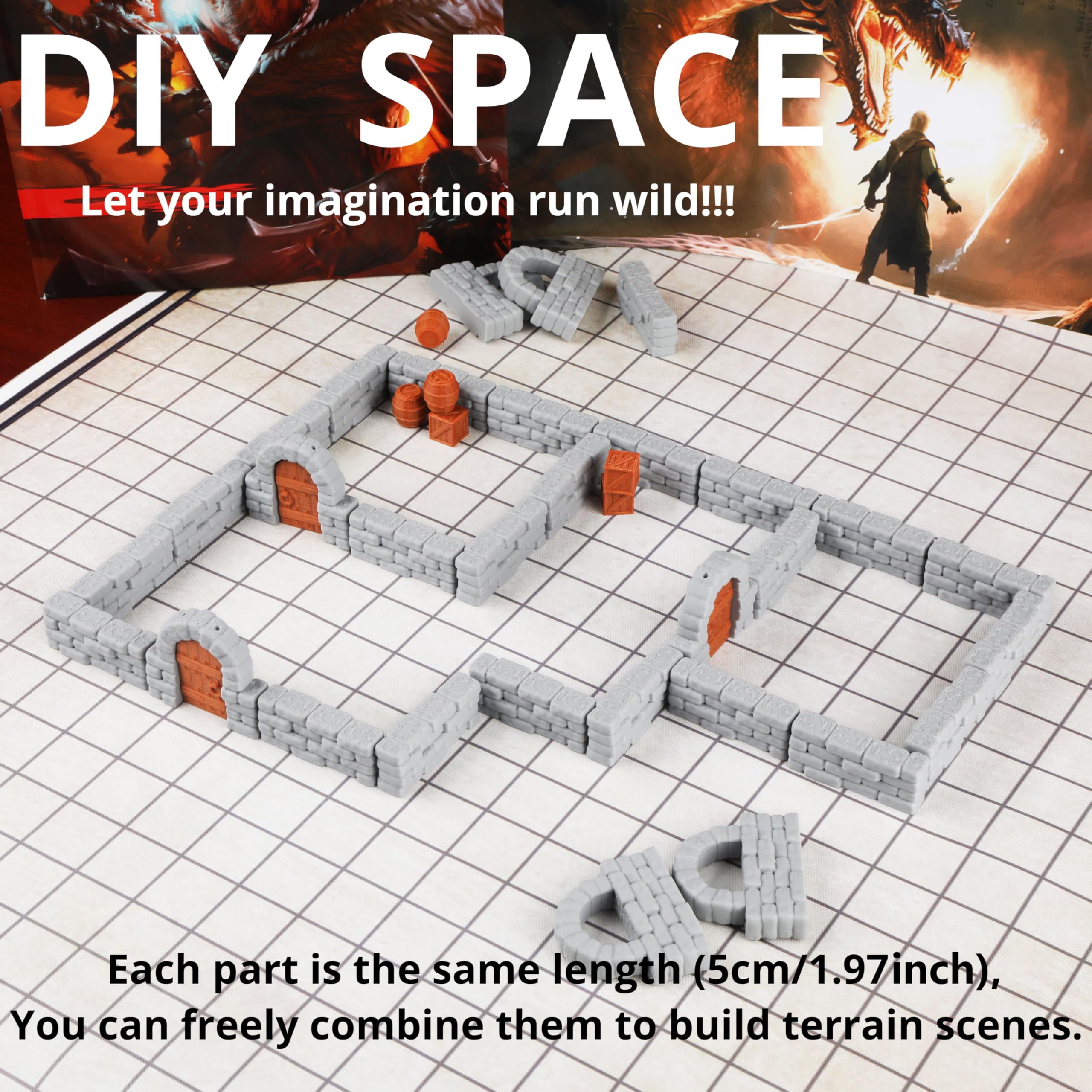 AUSPDICE Dungeon Windows 4pcs enabling atmospheric dungeon scenes on maps.