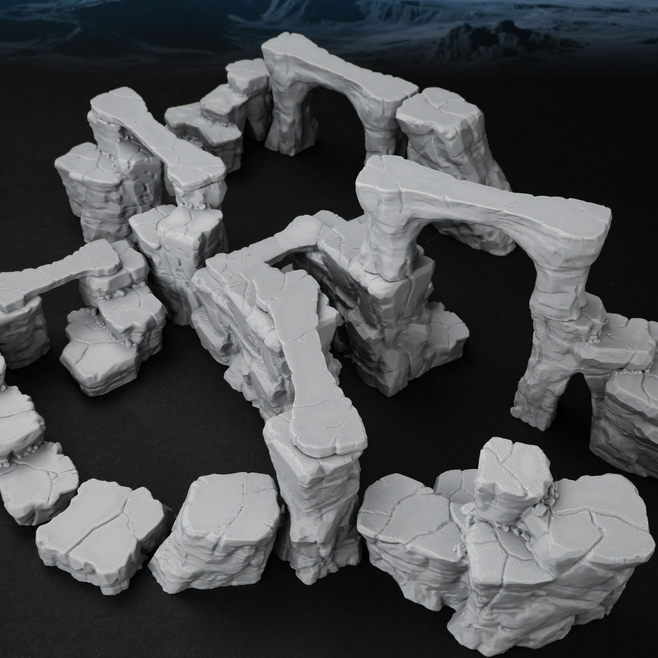 AUSPDICE Pit Canyon Rock Bridges highlight vertical combat opportunities on the tabletop.