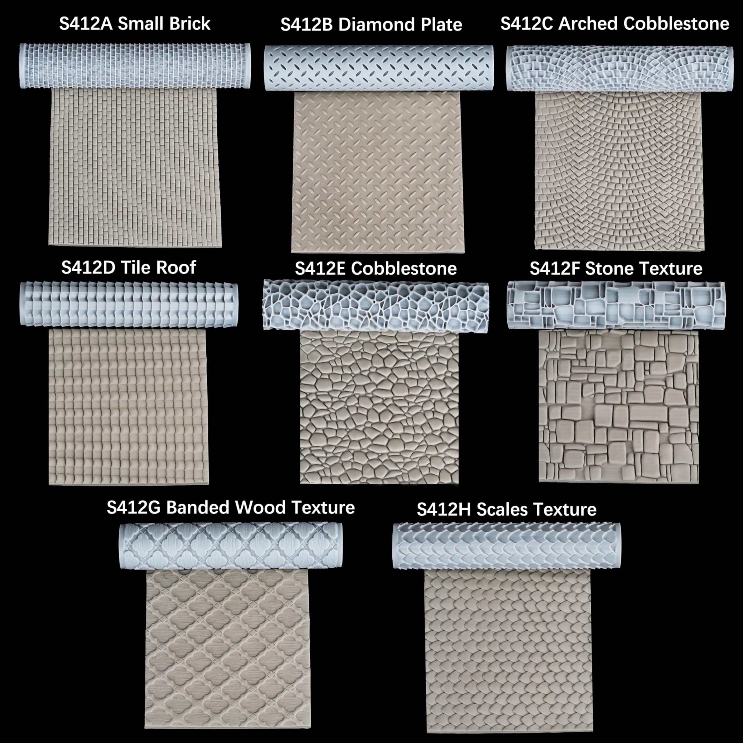 AUSPDICE Terrain Texture Roller pattern imprint close-up for foam projects.