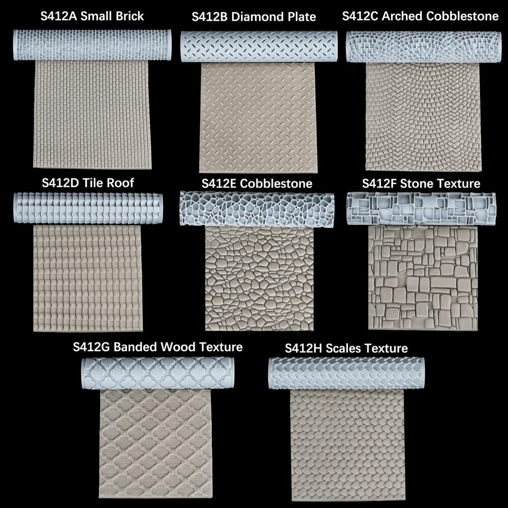 AUSPDICE Terrain Texture Roller pattern imprint close-up for foam projects.