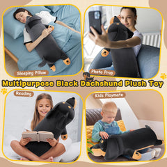 Auspicious Beginning 30-inch dachshund plush fabric close-up demonstrates soft, skin-friendly material.