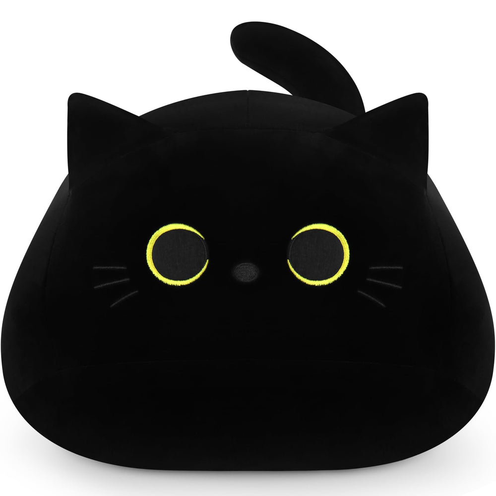 Auspicious Beginning black cat plush 19inch for cozy hugs and comfort