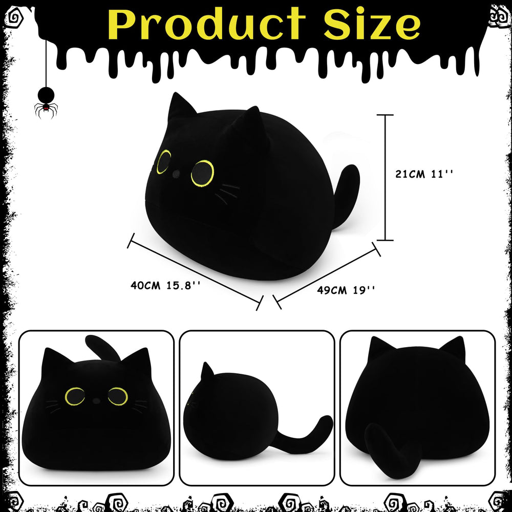 Auspicious Beginning black cat plush Halloween decor idea in a room