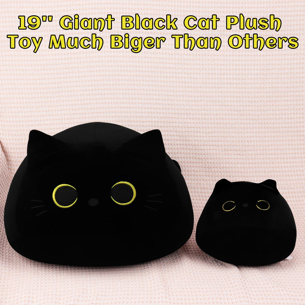 Auspicious Beginning black cat plush home decor in bedroom or living room