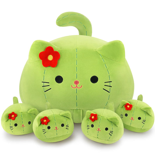 Auspicious Beginning cactus cat plush mommy 19in for cozy hugs and comfort.