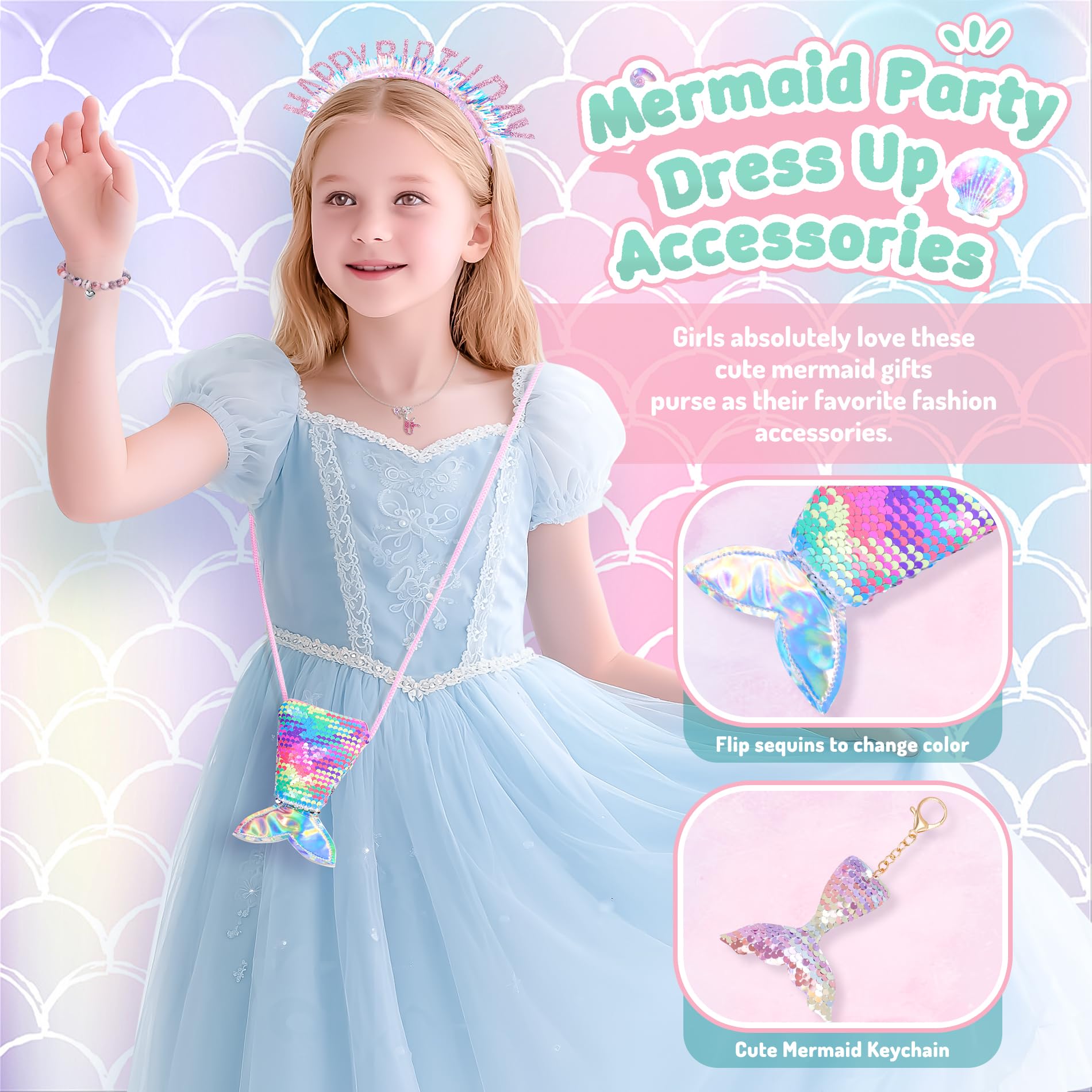 Auspicious Beginning mermaid stickers pack for decorating outfits and school gear