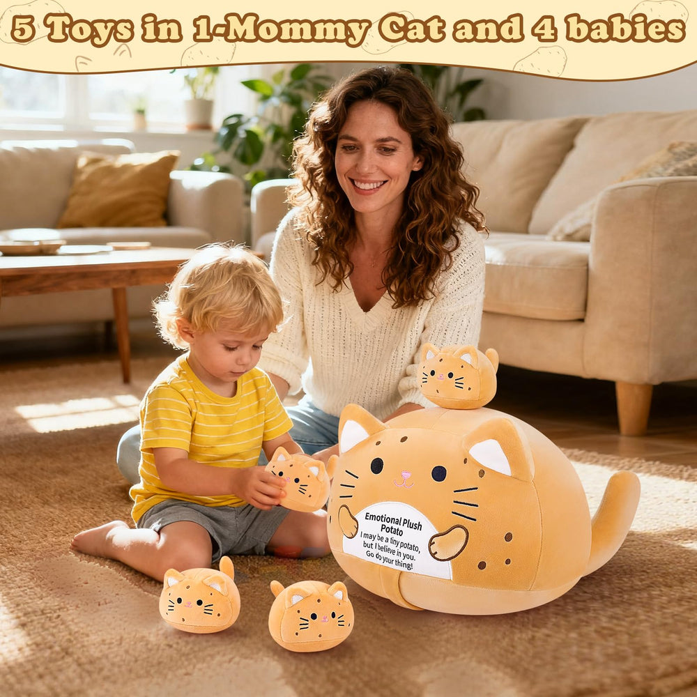 Auspicious Beginning zipper-opening reveal of four kittens inside mommy