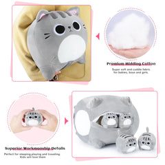 Auspicious Beginning cat plush gift-ready packaging for holidays.