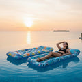 Auspicious Rain giant 2-pack pool float mat with headrests for comfortable lounging.