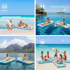 Auspicious Rain heavy-duty vinyl supports up to 300 lbs for stable flotation.