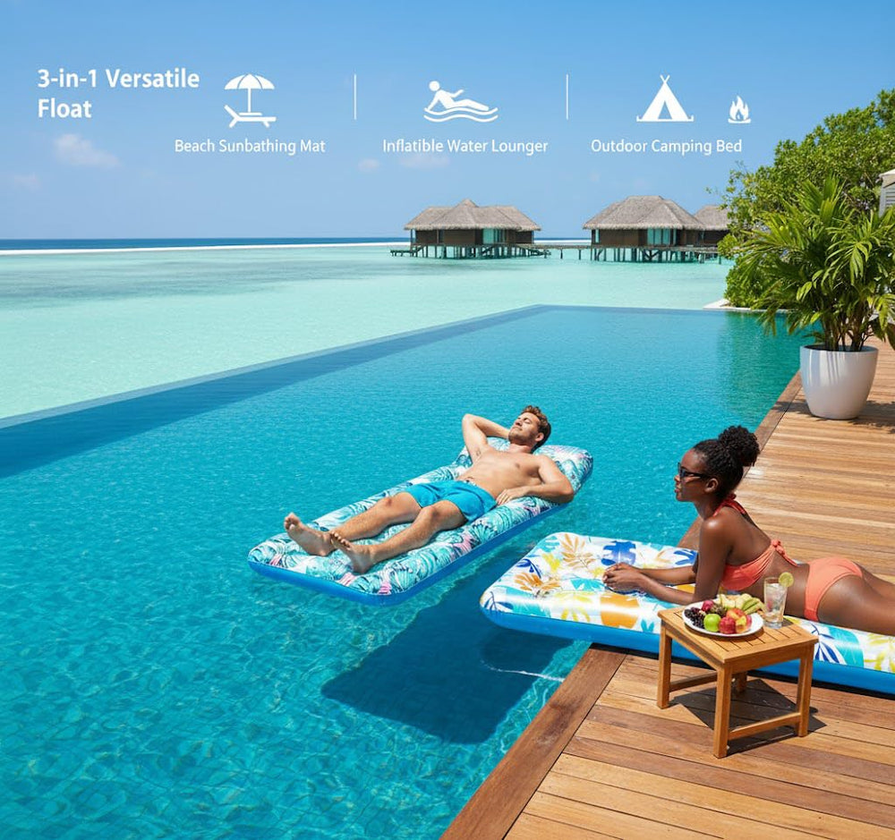 Auspicious Rain multi-functional lounger can switch from chair to flat lounge.