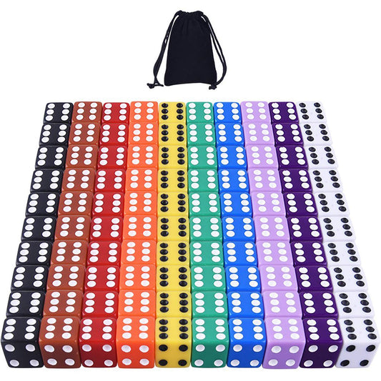 AUSTOR 100-piece dice set in ten colors for versatile group play.
