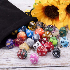 AUSTOR D10 dice with eco-friendly varnish for durability.