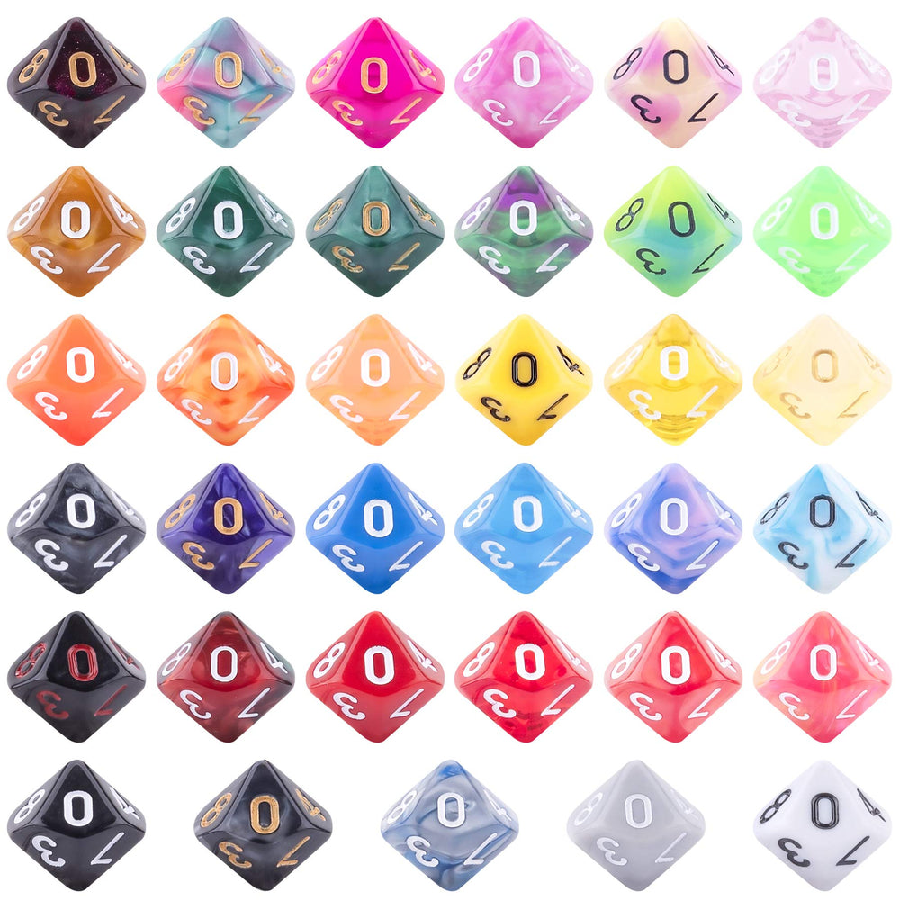 AUSTOR D10 dice with clearly engraved, readable numbers.