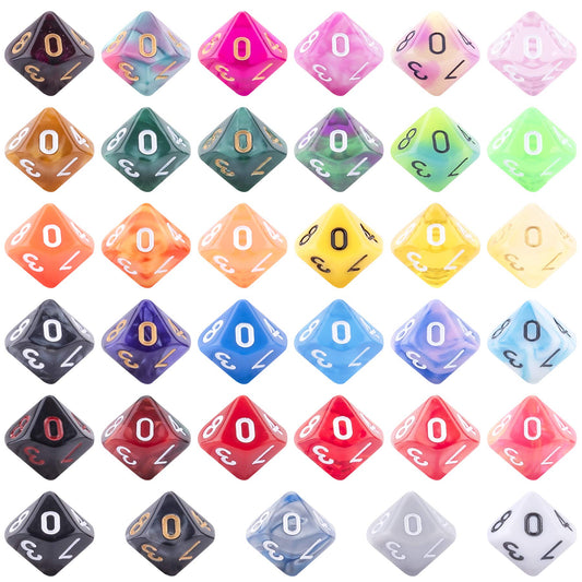 AUSTOR D10 dice with clearly engraved, readable numbers.