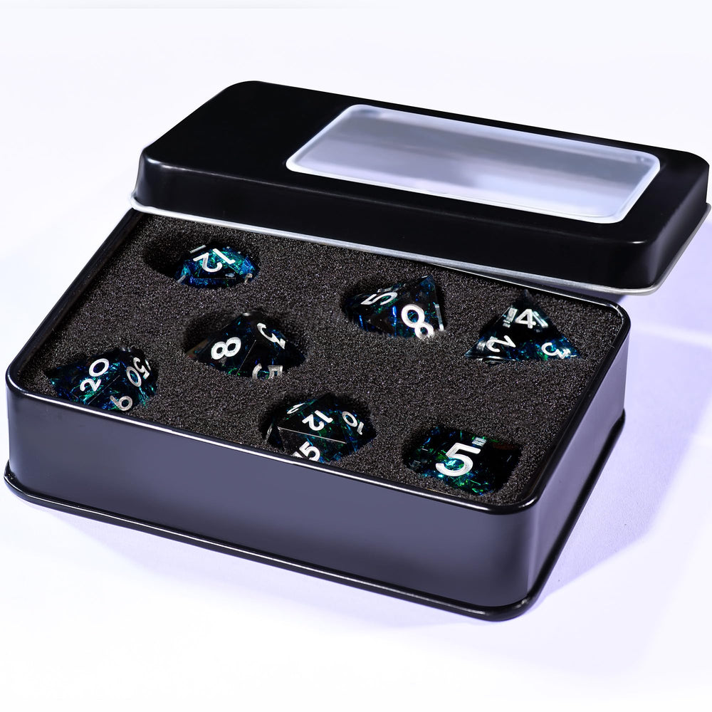 AUSTOR foam-lined metal storage box keeps dice safe