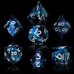 AUSTOR 7-die hand-cast resin dice show durability and eco-friendly material