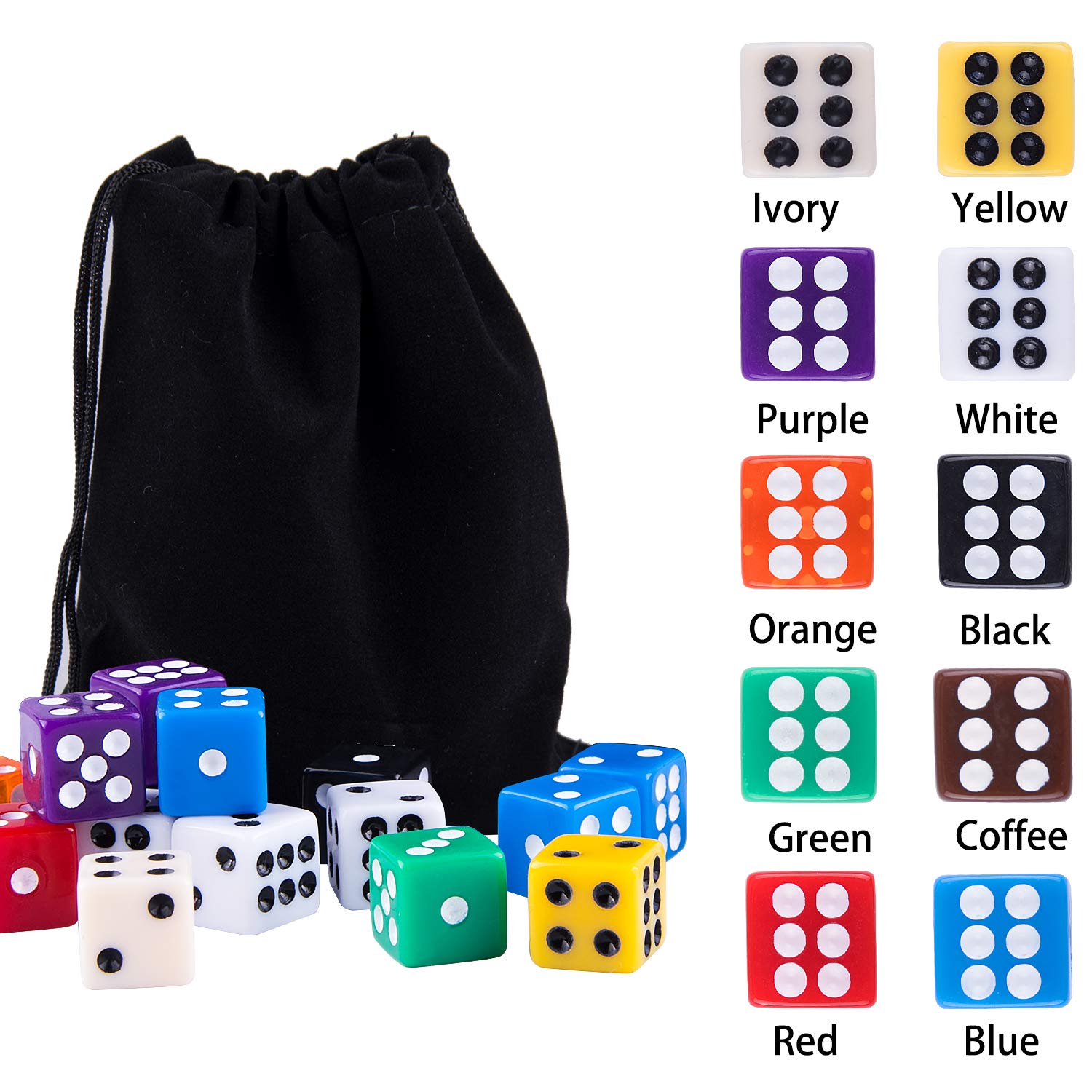 AUSTOR ivory dice close-up with square corners for consistent rolls.