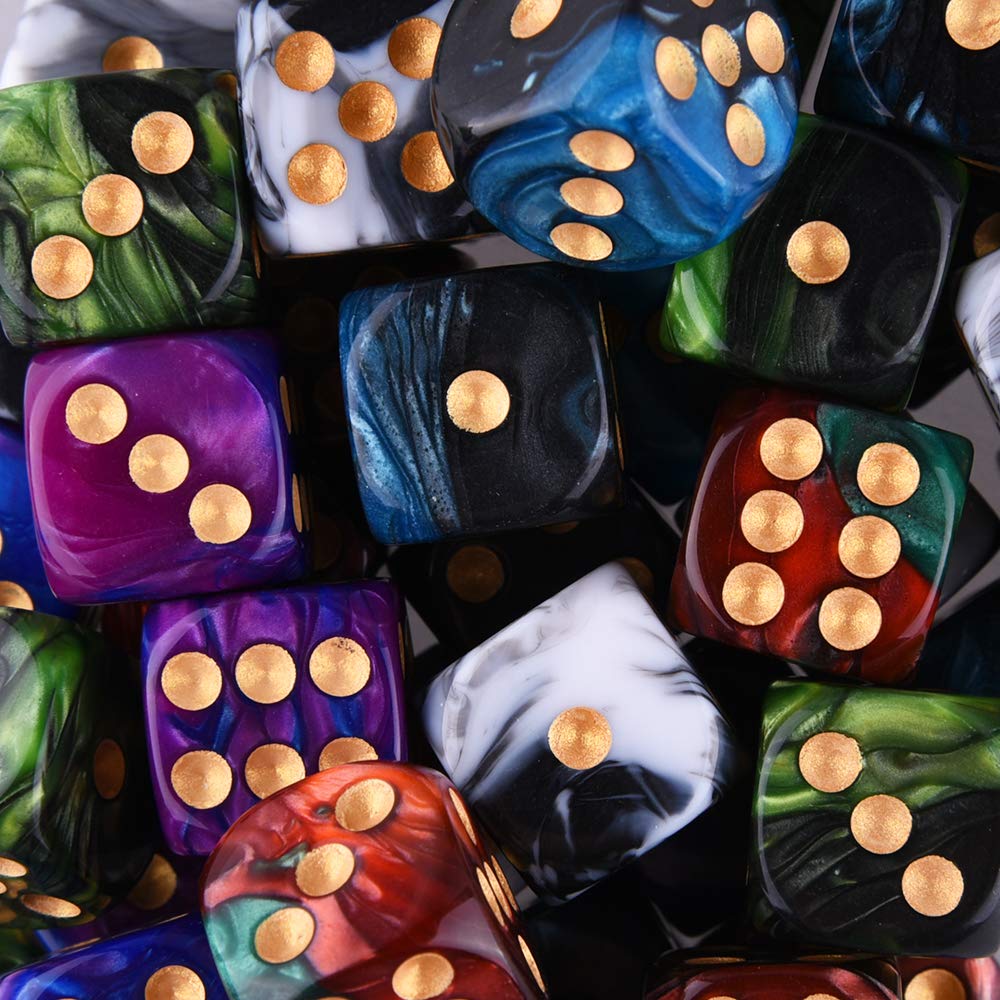 AUSTOR dice with gold pips on dark backgrounds for elegant gameplay.