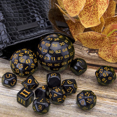 AUSTOR black and yellow dice are easy to read during fast paced sessions.