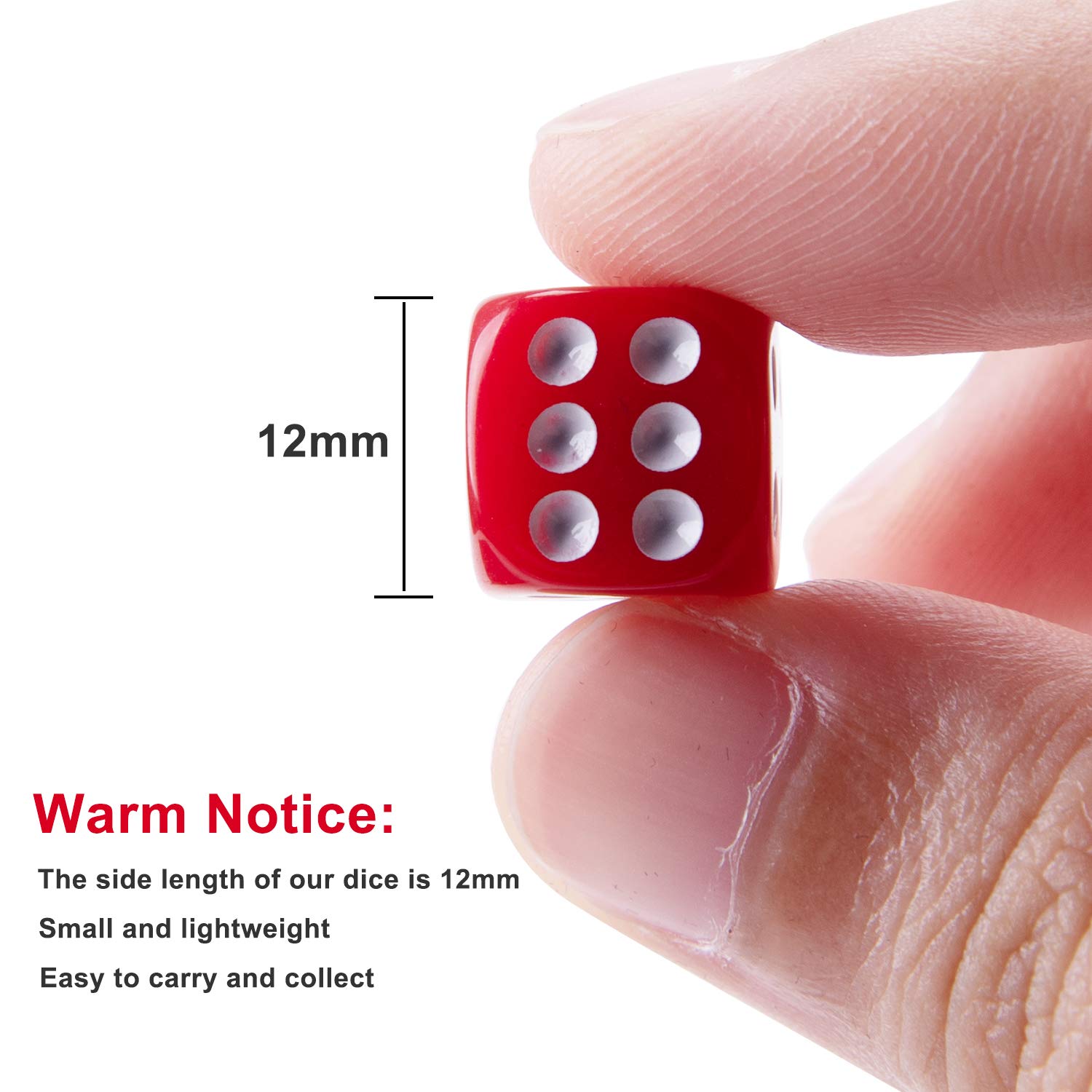 AUSTOR 12mm round-corner dice made from eco-friendly acrylic for durable play