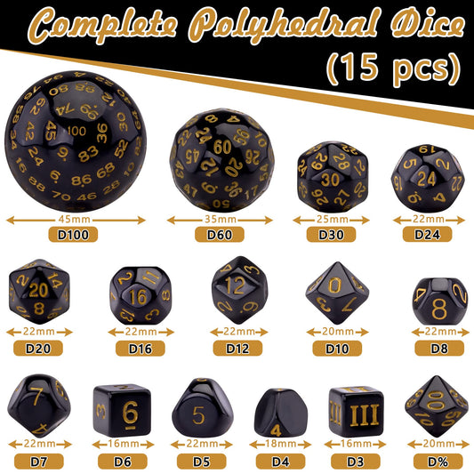 AUSTOR dice D3-D6 face detail with bold yellow engravings for quick reads.
