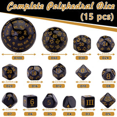 AUSTOR dice D3-D6 face detail with bold yellow engravings for quick reads.