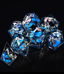 AUSTOR DND dice collection with varied shapes and glassy finish, ideal for epic campaigns.