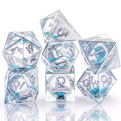 AUSTOR DND dice with gold foil numbers for easy reading during sessions.