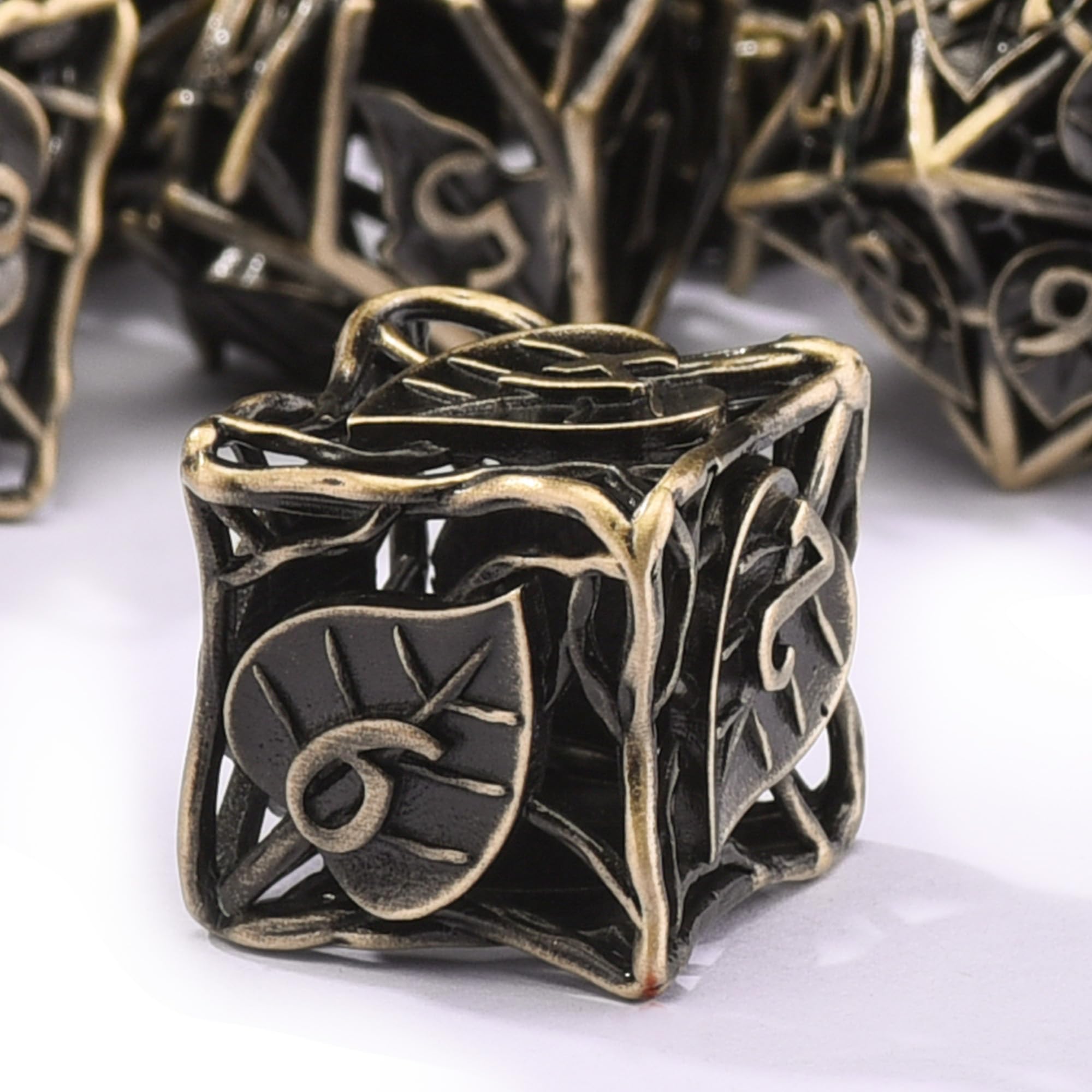 AUSTOR DND dice in metal box for safe storage and travel.