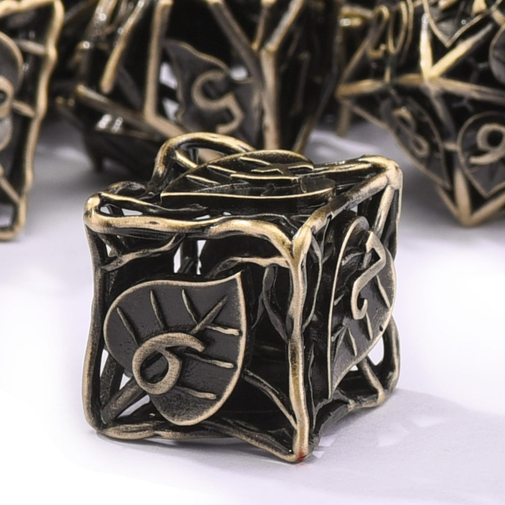 AUSTOR DND dice in metal box for safe storage and travel.
