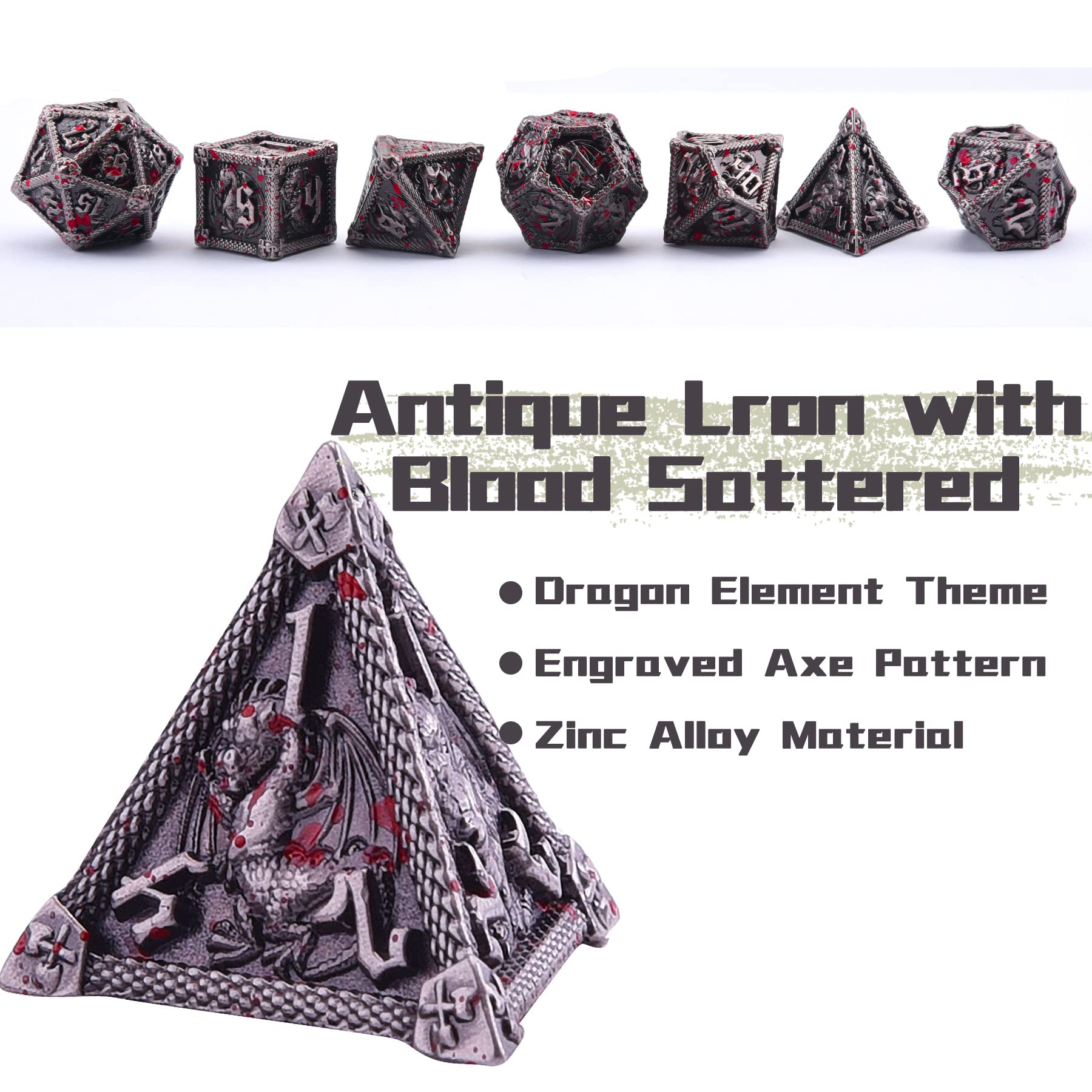 AUSTOR dragon-theme dice detail highlighting craftsmanship and dragon scale motif.