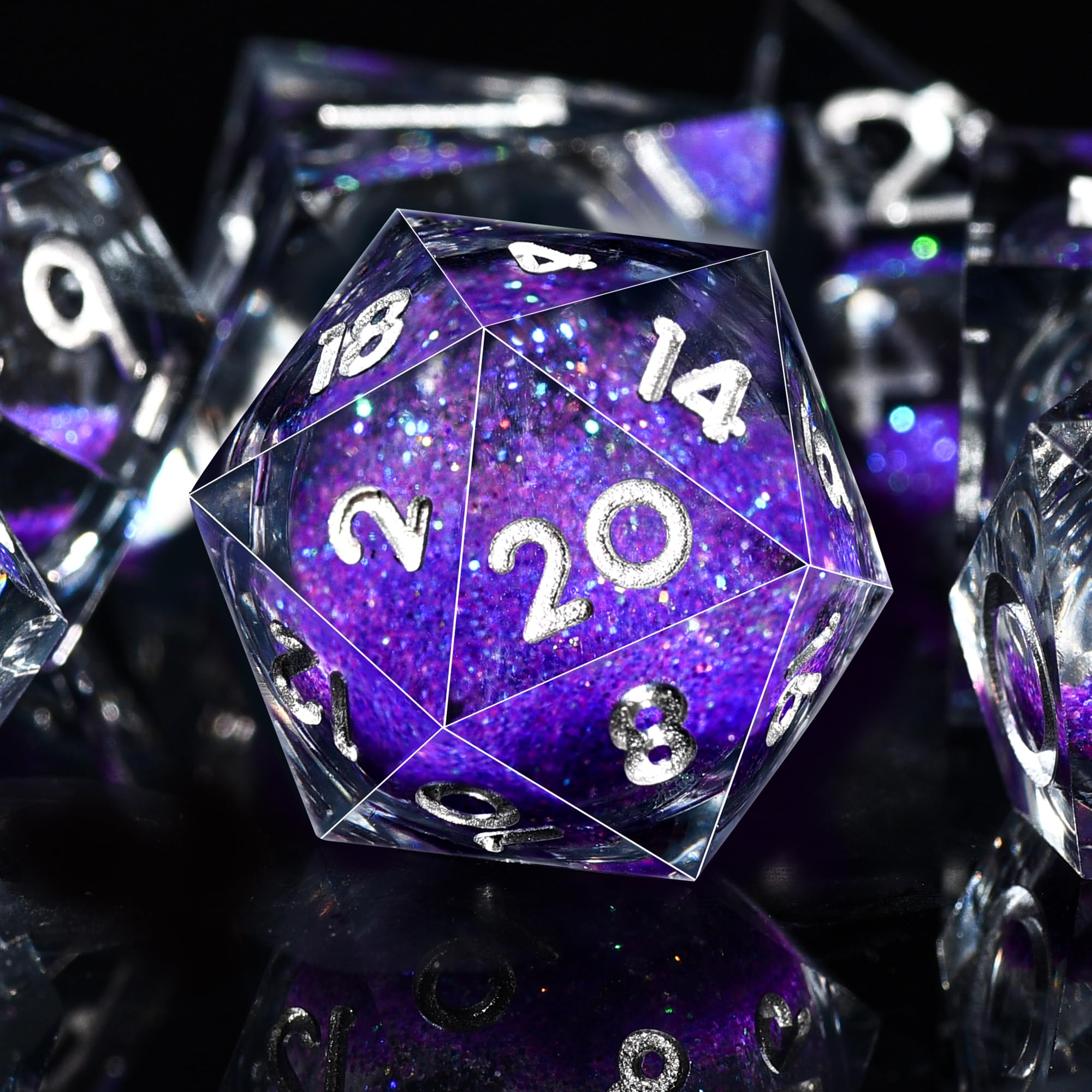 Versatile AUSTOR liquid core dice suitable for D&D, MTG, and table games.