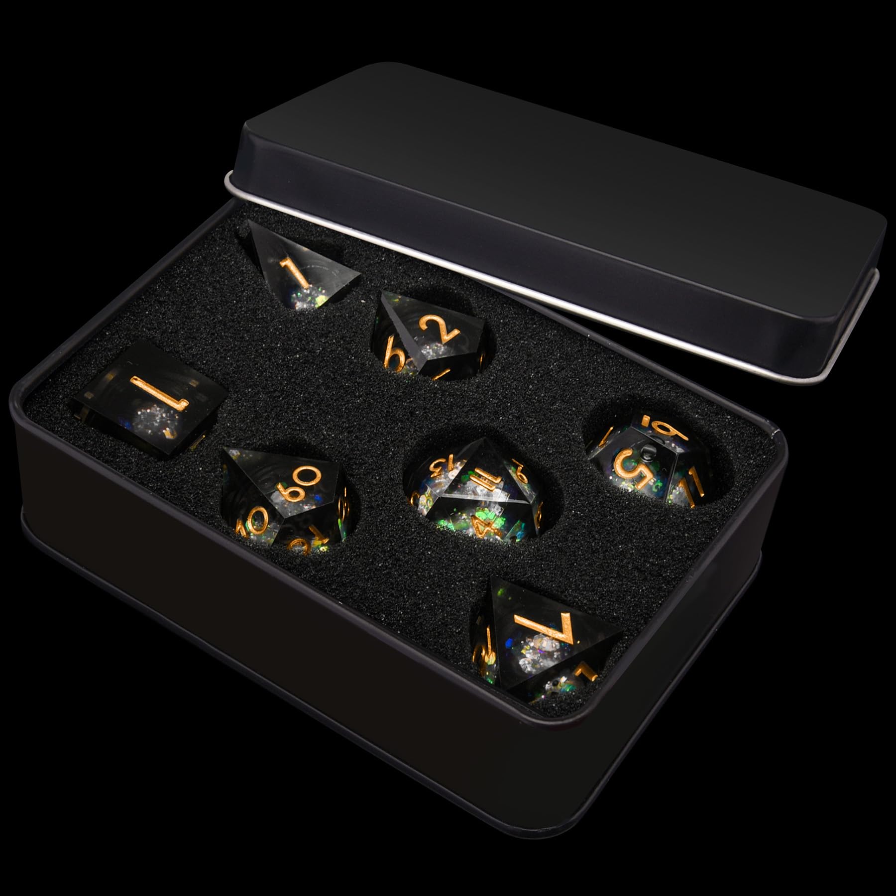 AUSTOR resin dice close-up highlights eco-friendly material and sturdy feel.