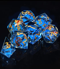 AUSTOR polyhedral dice close-up highlights facet detail for smooth rolls.