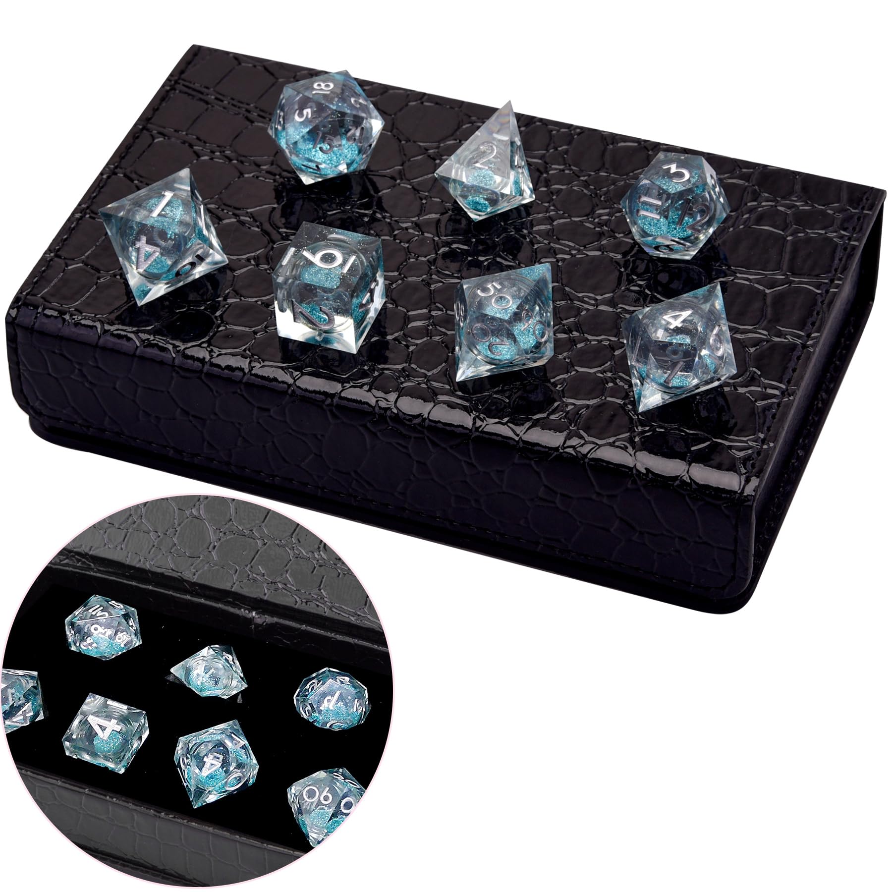AUSTOR polyhedral dice suited for D&D MTG and RPG table games.