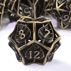 AUSTOR premium copper polyhedral dice with satisfying heft and precise rolling.