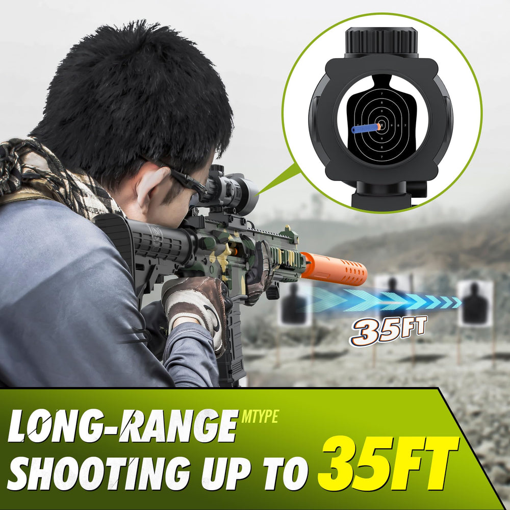 60 soft bullets and 30 shells included for extended play sessions.