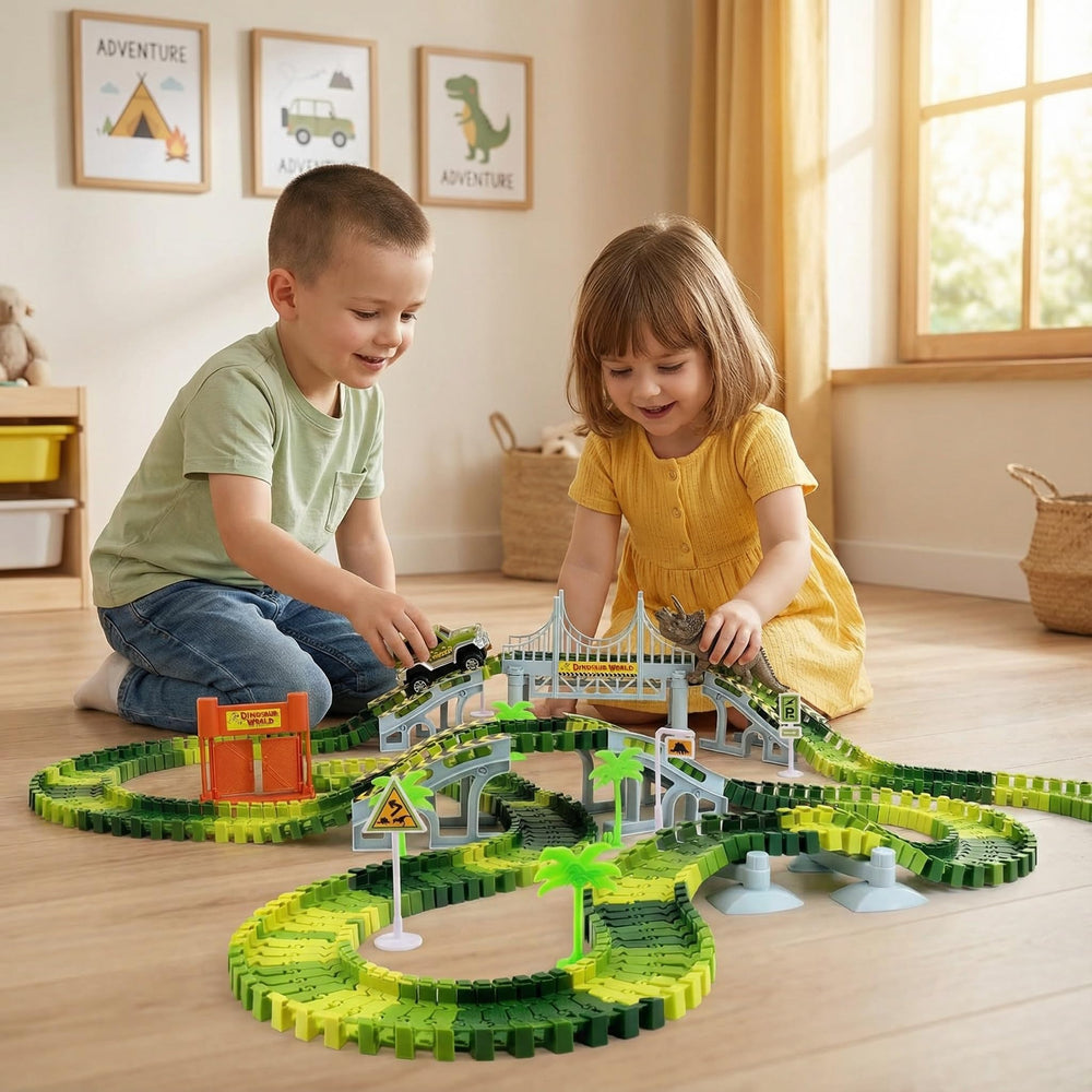 AUUGUU flexible track pieces allow creative layouts for diverse adventures
