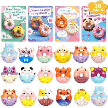 AUUGUU donut squishy toy card front, a delightful classroom gift idea.
