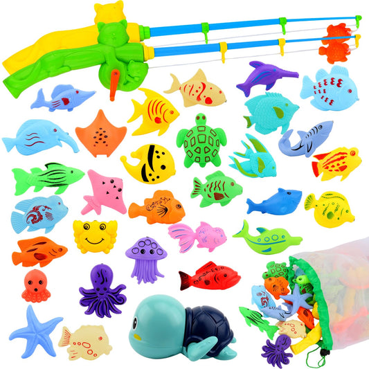 AUUGUU magnetic fishing bath toy set for engaging bath time play