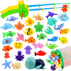 AUUGUU magnetic fishing bath toy set for engaging bath time play