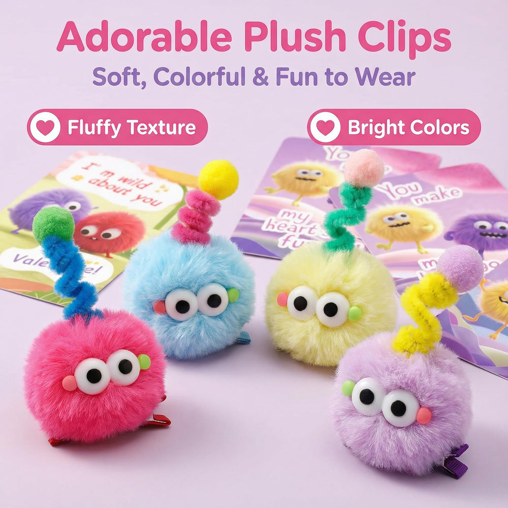 AUUGUU monster hair clip with colorful twist antennas for fun outfits