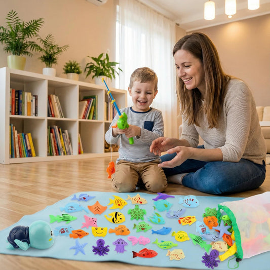 AUUGUU pole rod fishing toy enhances hand-eye coordination during play