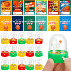 AUUGUU Valentine cards with mini basketball toys for classroom gift sharing.