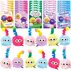 AUUGUU valentines monster cards and clips set for classroom exchanges