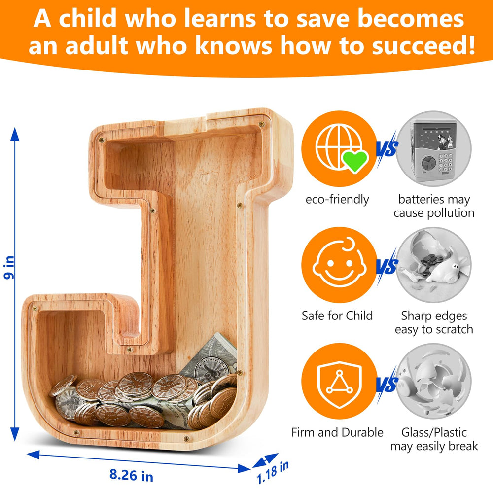 Auvce piggy bank acrylic window tracks savings progress visually.